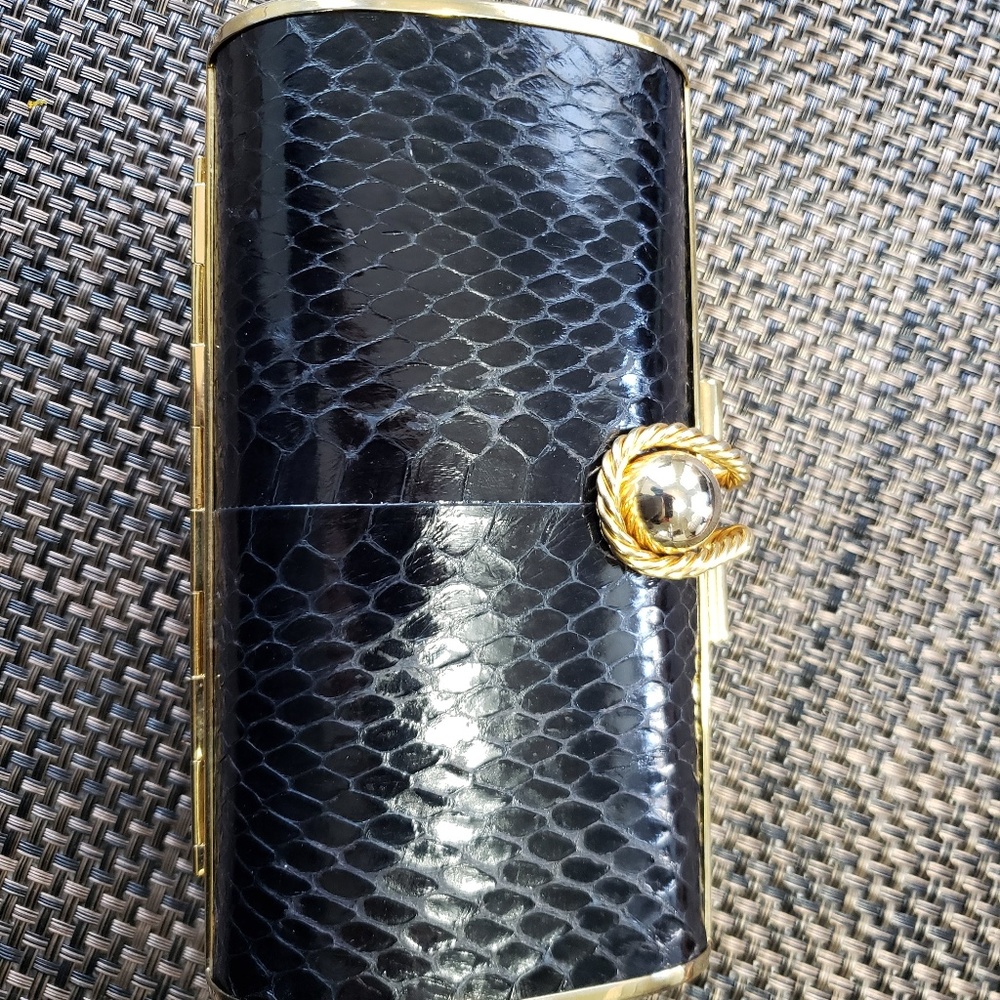 Exotic Black Snake Skin Clutch